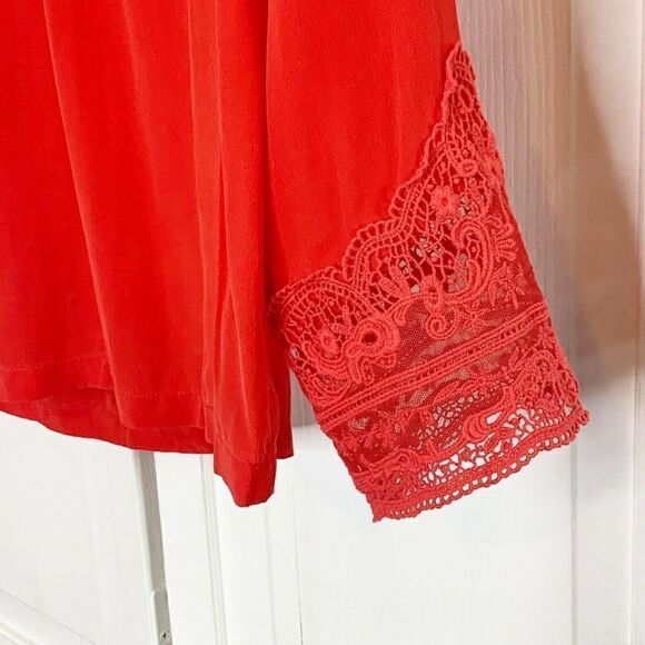 Madewell Broadway & Broome Red Silk Blouse - Picture 2 of 6